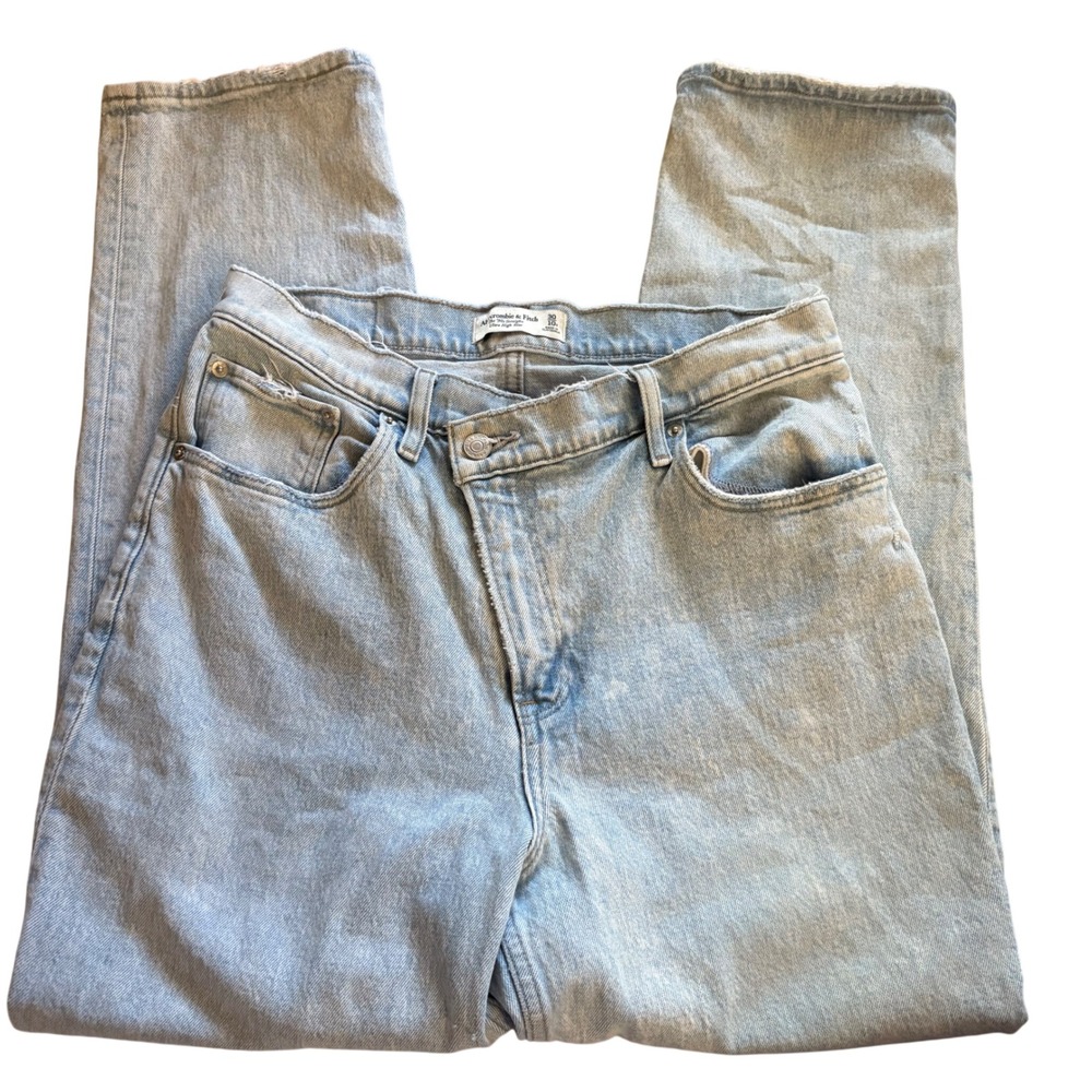 ABERCROMBIE & FITCH The‎ 90s Straight Ultra High Rise Cross Over Jeans Size 10S